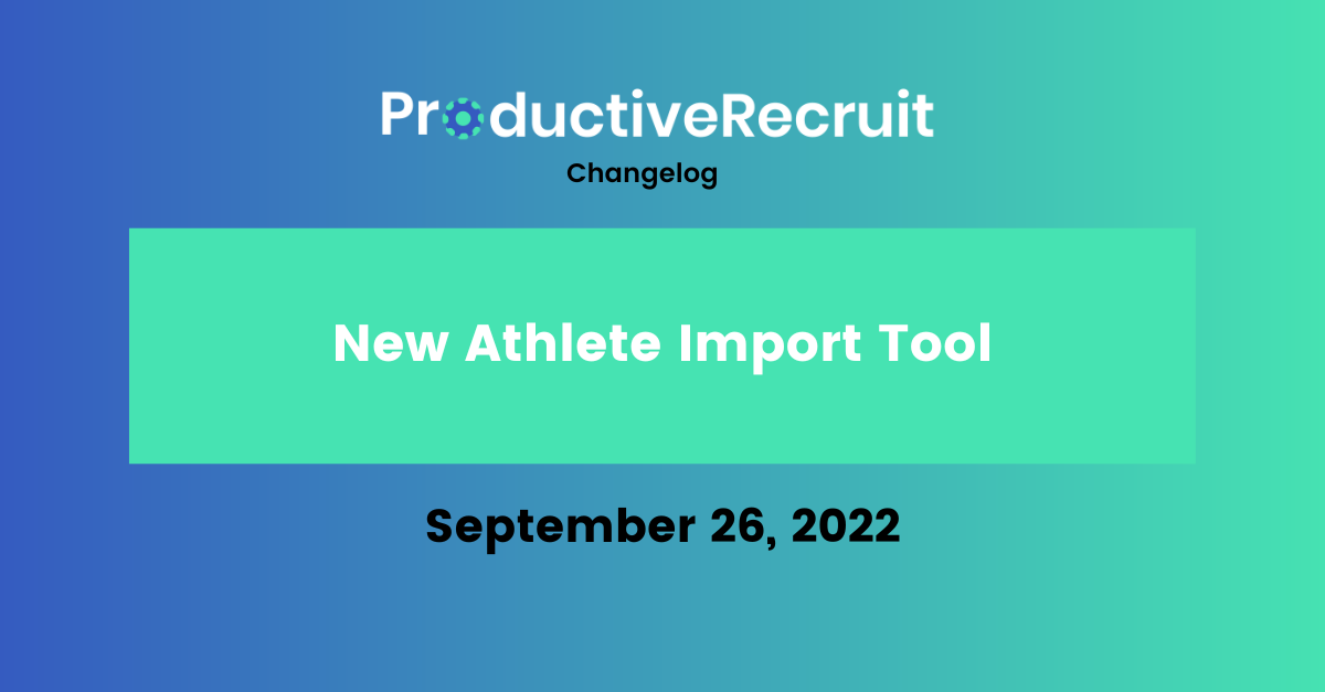 New Athlete Import Tool