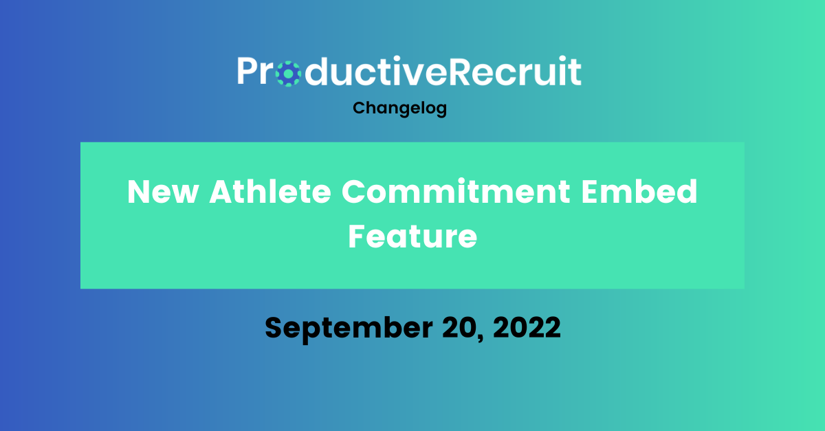 Meet the new Athlete Commitment Embed Widget